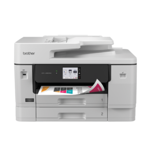 Une imprimante à jet d'encre couleur multifonction Brother MFC-J6960DW.
